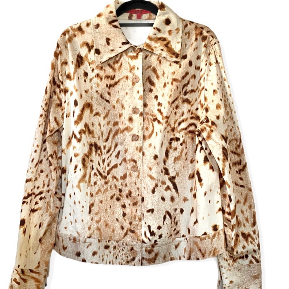 Gianfranco Ferre Animal Print Lace Up Jacket